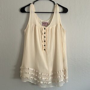 Juicy Couture angel silk chiffon baby doll sleeveless tank top